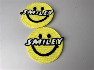 Symærke - gul smiley med tekst